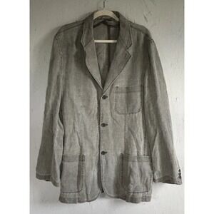 The Territory Ahead Men's Sport Coat Blazer Beige Cotton Linen Large